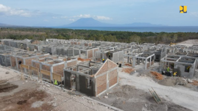 The construction of permanent housing for disaster victims in North Sumatra has begun